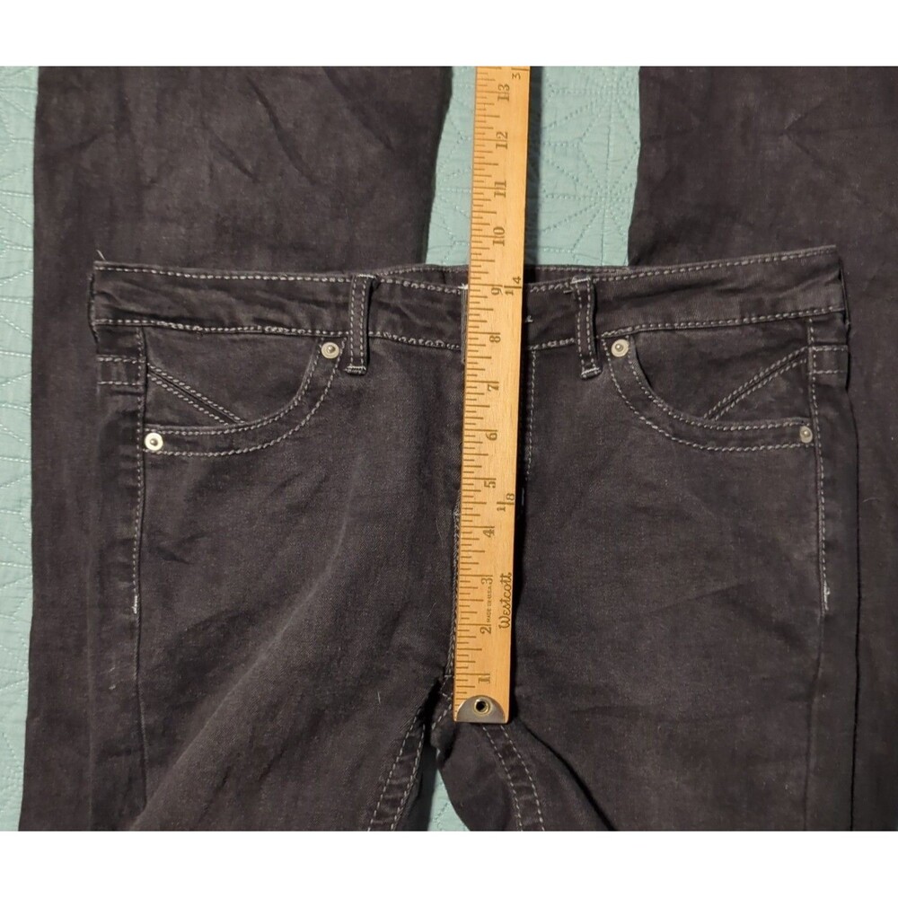 Rue 21 Jeans Womens Size 6 Black Denim Mid Rise Boot Cut Stretch Bedazzled Stars - Picture 9 of 11